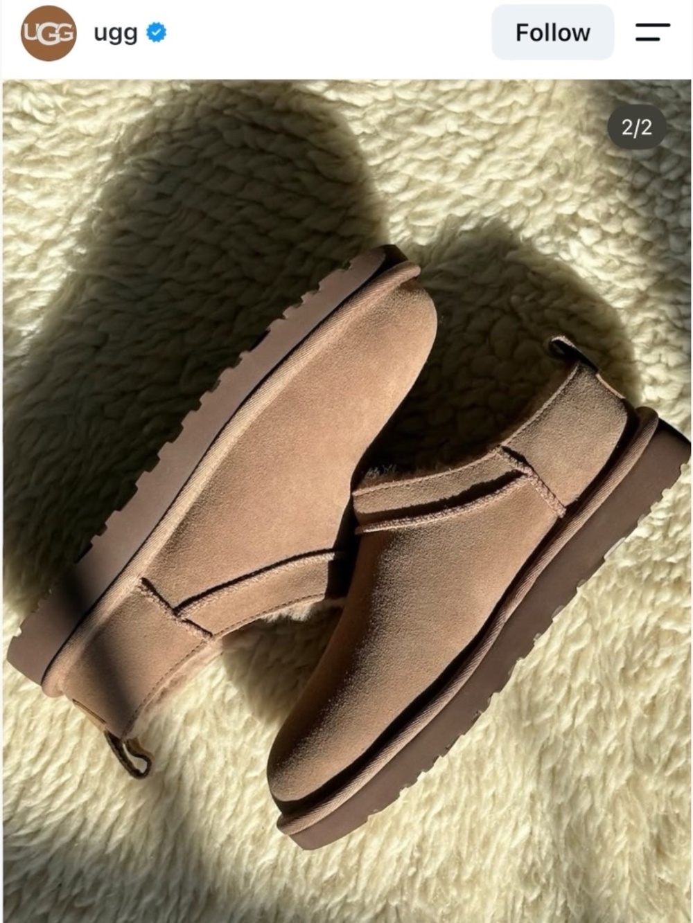 NWT - UGG - Women's Classic Micro Boot - Rocky Oak Brown - Size 8